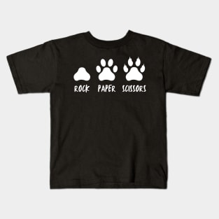 Rock Paper Scissors Cat Paw Print Kids T-Shirt